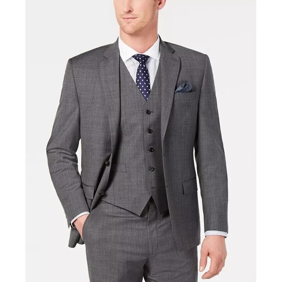 RALPH LAUREN Men's Classic Fit UltraFlex Stretch Suit Jackets GREY SHARKSKIN 40S